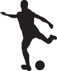 silhouette of people playing football soccer