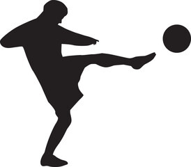 silhouette of people playing football soccer