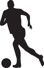 silhouette of people playing football soccer