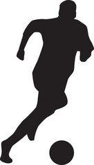 silhouette of people playing football soccer