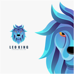 lion king colorful logo design