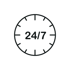 Obraz na płótnie Canvas Clock face icon with 24 hour schedule