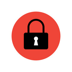 Lock icon red isolated.Abstract Icon.Business,money and people icon illustration isolated on white background many uses for advertising, book page, paintings, printing, mobile wallpaper, mobile 