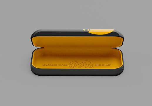 Open Empty Glasses Case Mockup