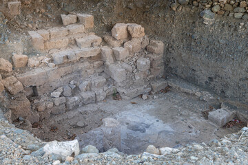 Archaeological excavations of Macedonian tombs near the city Vergina (ancient city of Valla) Greece