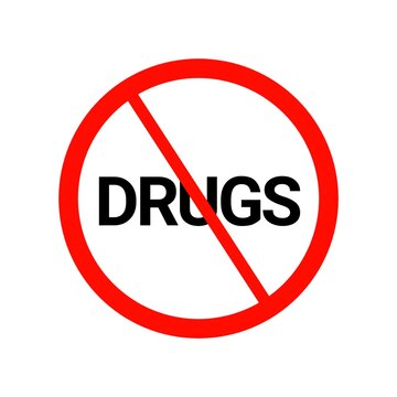 No drugs sign icon , prohibited drugs sign icon 