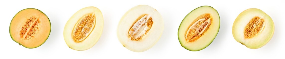 Melons isolated on white, from above