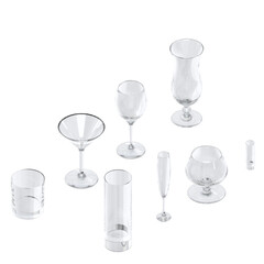 3d rendering illustration of some cocktail glasses