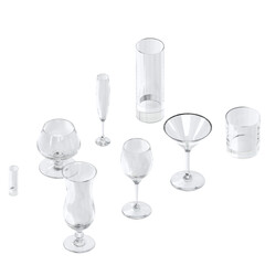 3d rendering illustration of some cocktail glasses