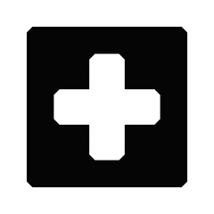 Chamfered Corner Swiss Cross Square Icon