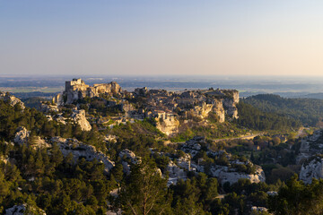 Medieval castle and village, Les Baux-de-Provence, Alpilles mountains, Provence, France