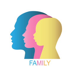 Vector illustration of Family icons colorful head - 539962983