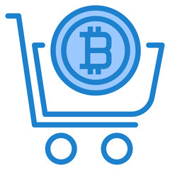 Bitcoin blue style icon