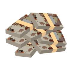 Malawi Kwacha Vector Illustration. Malawian money set bundle banknotes. Paper money 500 MWK. Flat style. Isolated on white background. Simple minimal design.