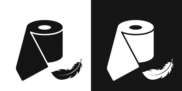 Soft toilet paper vector icon. Roll of toilet tissue, paper napkins in roll, hygiene products