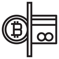 Bitcoin outline style icon