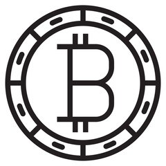 Bitcoin outline style icon