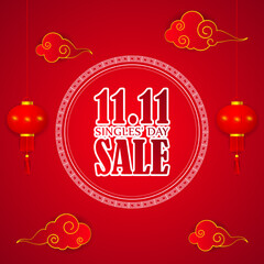 Vector illustration for Singles day 11.11 sale template