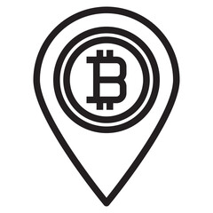 Bitcoin outline style icon