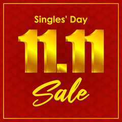 Vector illustration for Singles day 11.11 sale template