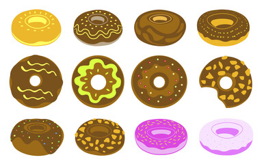 Donut SVG Bundle, Caramel donut, Chocolate donut, Cream donut, Donut with jelly beans, Donut with nuts