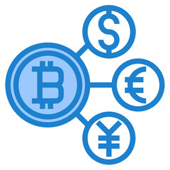 Bitcoin blue style icon