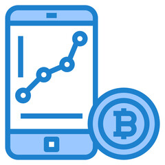 Bitcoin blue style icon