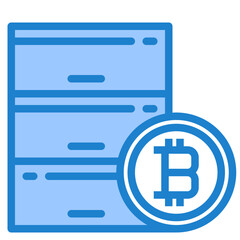 Bitcoin blue style icon
