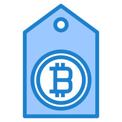 Obraz premium Bitcoin blue style icon