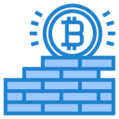 Bitcoin blue style icon