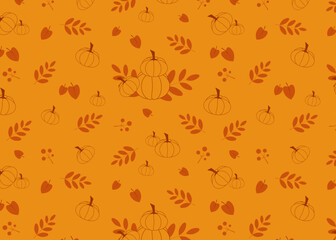 Pumpkin, fall, autumn seamless pattern 
