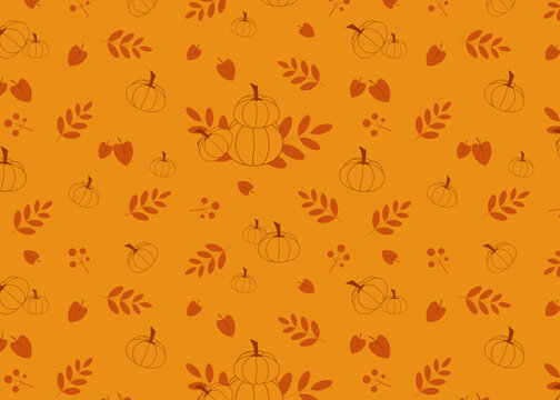 Pumpkin, fall, autumn seamless pattern 