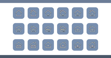 Home and House Icon Elements Collection