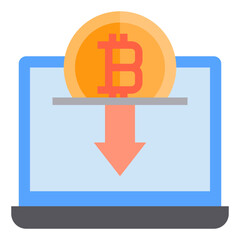 Fototapeta premium Bitcoin flat style icon