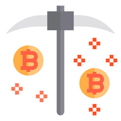Obraz premium Bitcoin flat style icon