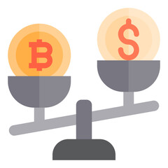 Bitcoin flat style icon