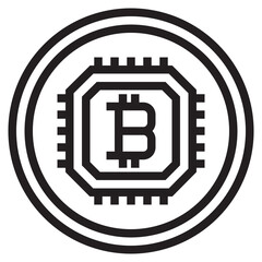 Bitcoin outline style icon