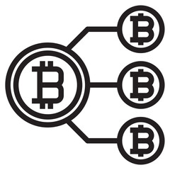 Bitcoin outline style icon