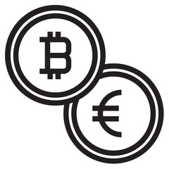 Bitcoin outline style icon