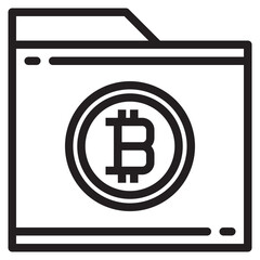 Bitcoin outline style icon