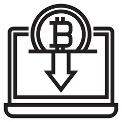 Fototapeta premium Bitcoin outline style icon