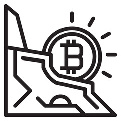 Bitcoin outline style icon