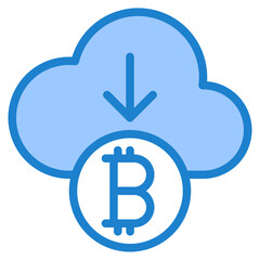 Bitcoin blue style icon