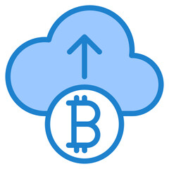 Bitcoin blue style icon