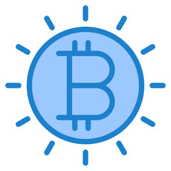 Bitcoin blue style icon