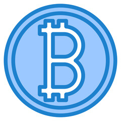 Bitcoin blue style icon