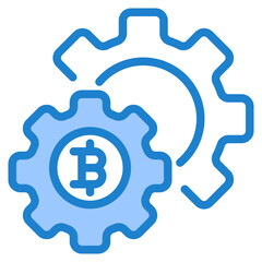 Bitcoin blue style icon