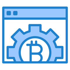 Bitcoin blue style icon