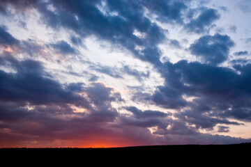 Sky with clouds at sunset