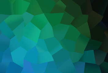 Dark Blue, Green vector pattern with colorful hexagons.